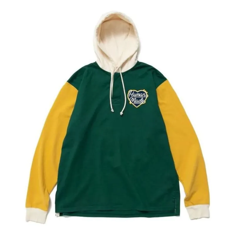 HUMAN MADE Rugby Shirt Hoodie 'Green' HM24CS013 sold by KicksCrew