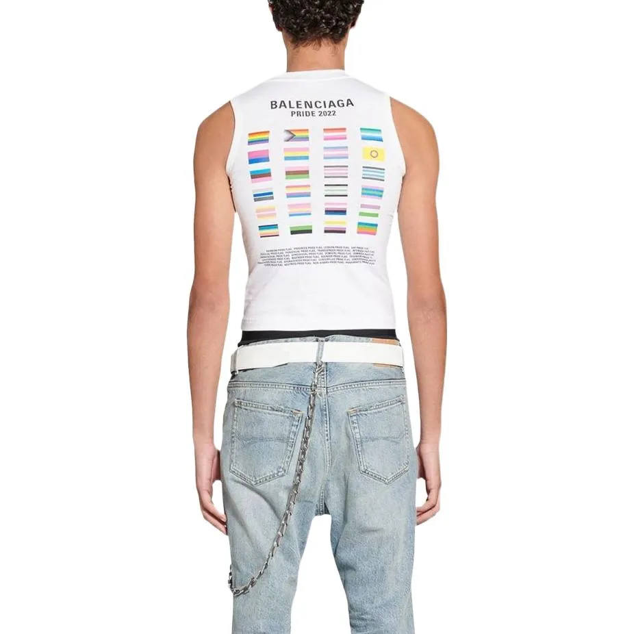 Balenciaga Pride 22 Tank Top 'White Black' 698102TMVO40904 sold by KicksCrew product image thumbnail 4
