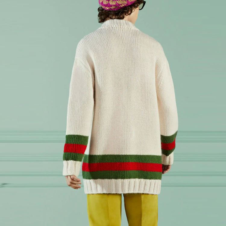Gucci Wool Cardigan With Web 'Beige' 706735-XKCJ4-9146 sold by KicksCrew product image thumbnail 3