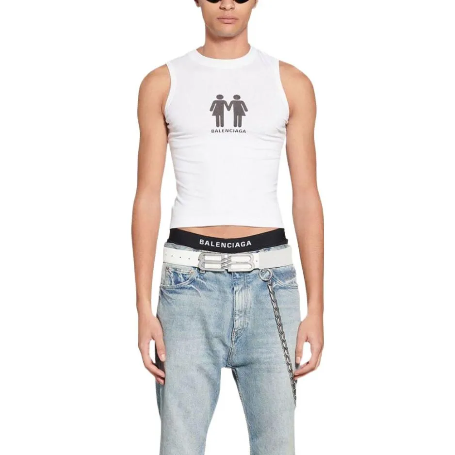 Balenciaga Pride 22 Tank Top 'White Black' 698102TMVO40904 sold by KicksCrew product image thumbnail 3
