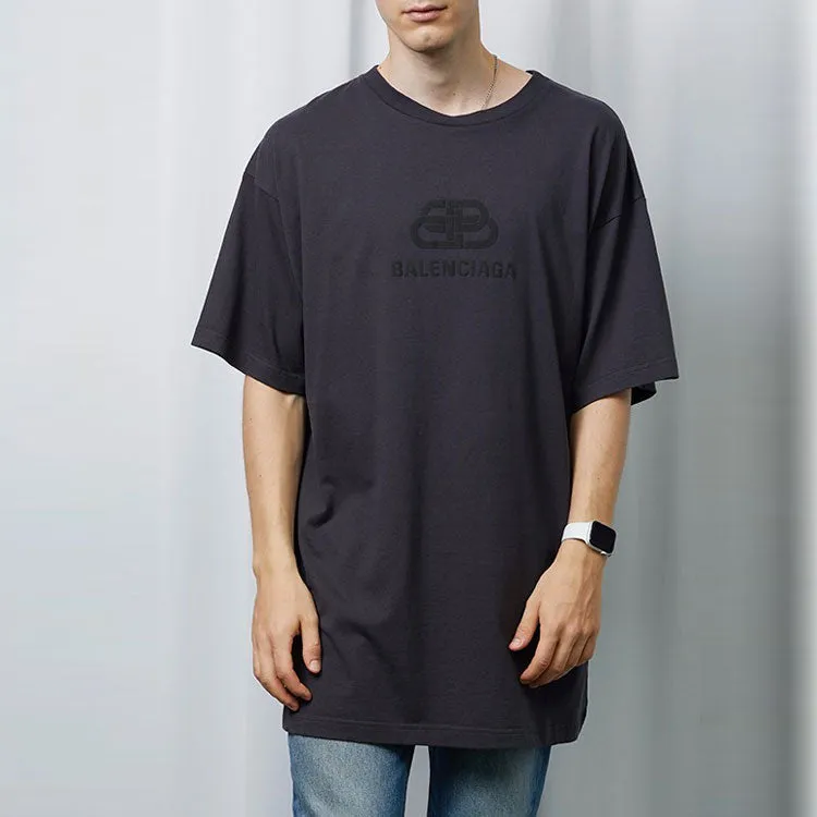 Balenciaga Oversized Washed Interlocked BB T-Shirt 'Navy Black' 583214TFV658060 sold by KicksCrew product image thumbnail 2