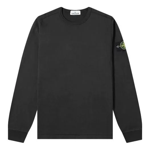 STONE ISLAND Lightweight Crew Sweatshirt 'Black' 751564450-V0029 sold by KicksCrew