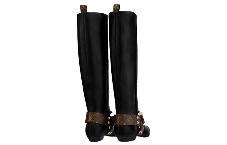 (WMNS) LOUIS VUITTON Rhapsody High Boots 'Black with Brown Belt' 1A5STD sold by KicksCrew product image thumbnail 4