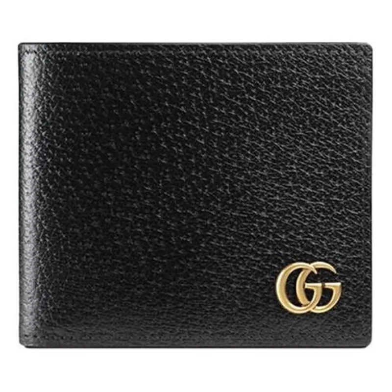 Gucci GG Marmont Leather Bi-Fold Wallet 'Black Gold' 428726-DJ20T-1000 sold by KicksCrew