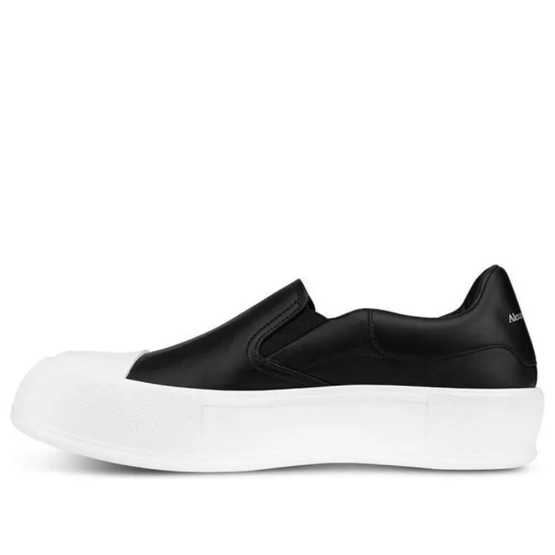 Alexander McQueen Deck Skate Plimsoll 'Black White' 654595WHZT81070 sold by KicksCrew