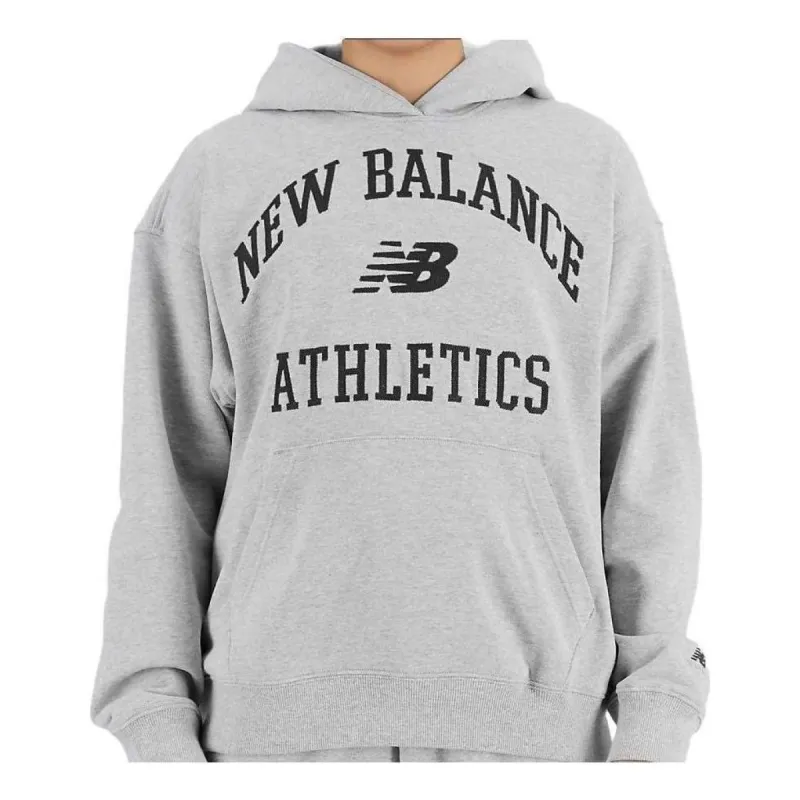 (WMNS) New Balance Athletics Varsity Oversized Fleece Hoodie 'Grey' WT33550-AG sold by KicksCrew