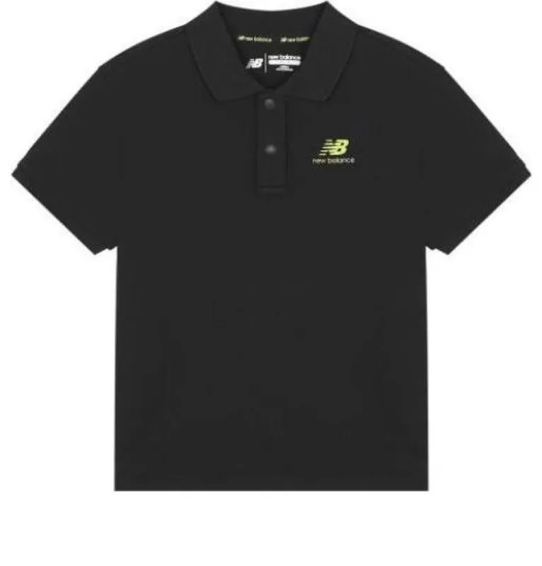 (PS) New Balance Logo Polo T-Shirt 'Black' 7FC2S113-BK sold by KicksCrew