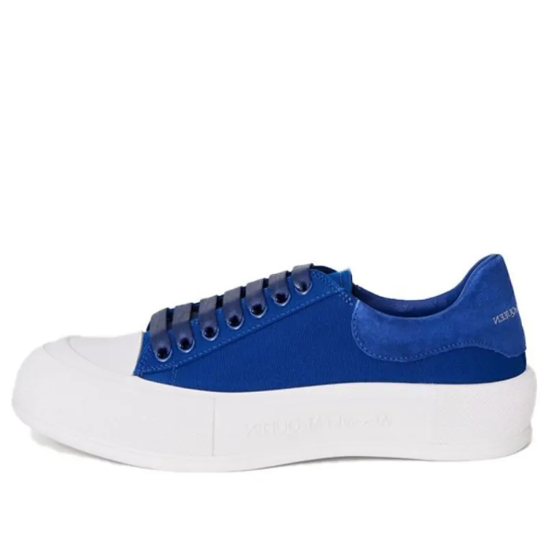 Alexander McQueen Deck Skate Plimsoll Lace Up 'Royal Blue White' 654594W4PQ14282 sold by KicksCrew