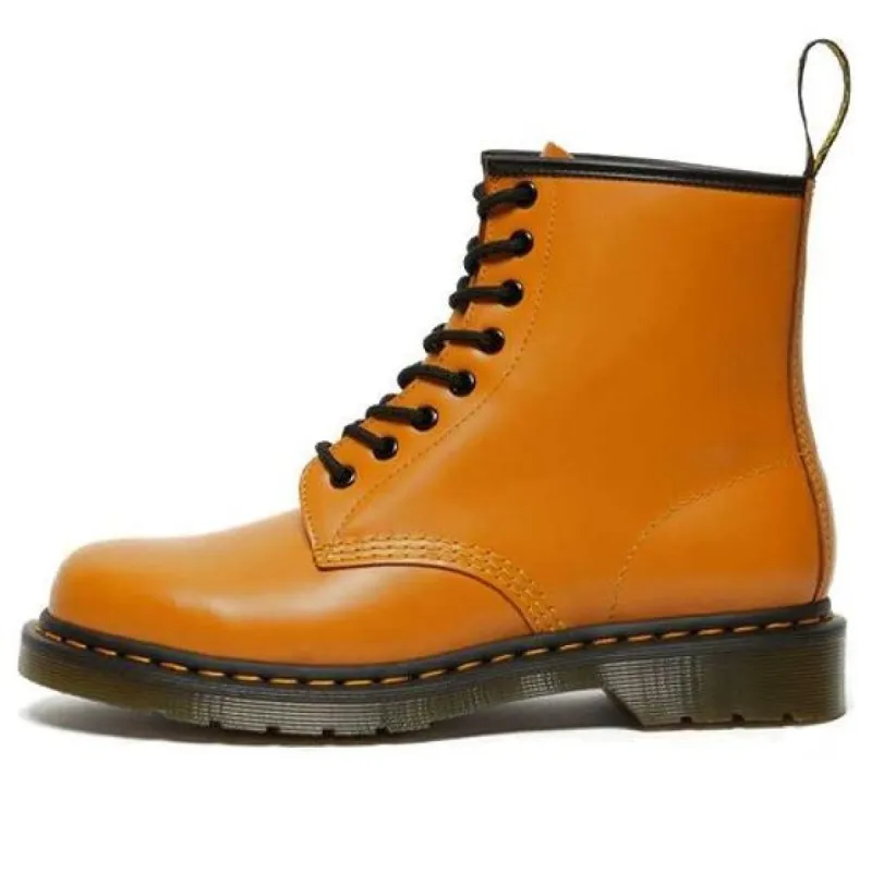 Dr.Martens 1460 Smooth Leather Lace Up Boots 'Orange' 27139804 sold by KicksCrew
