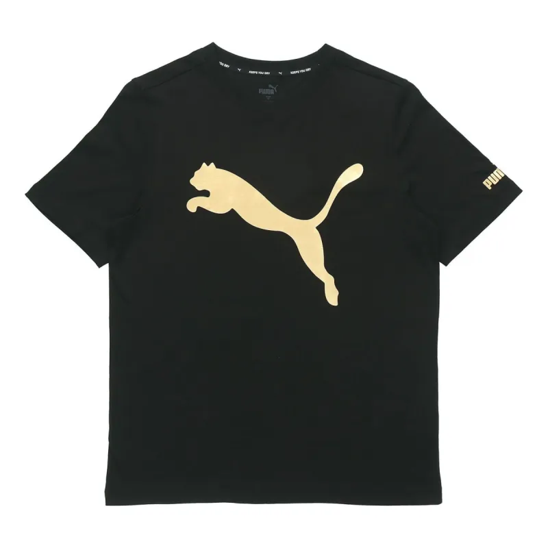 Puma Logo Foil Tee 'Black' 533191-01 sold by KicksCrew