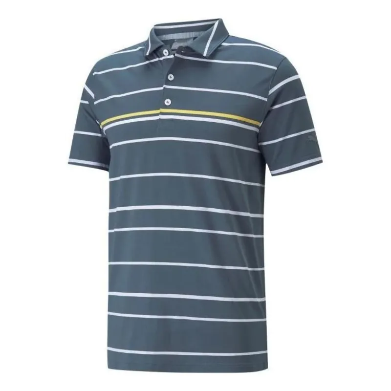 Puma Mattr Striper Golf Polo Shirt 'Teal' 532976-11 sold by KicksCrew