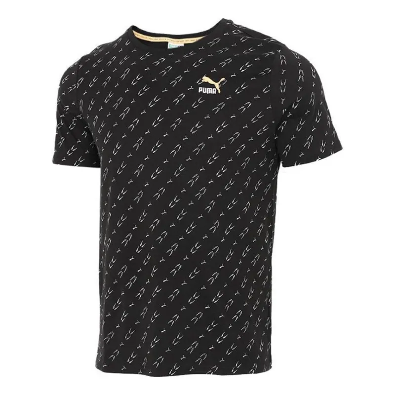Puma Elevated Printed T-Shirt 'Black' 532663-01 sold by KicksCrew