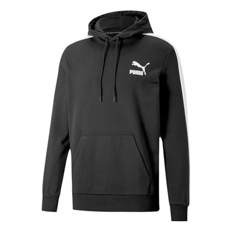 Puma Iconic T7 Hoodie 'Black White' 531354-01 sold by KicksCrew