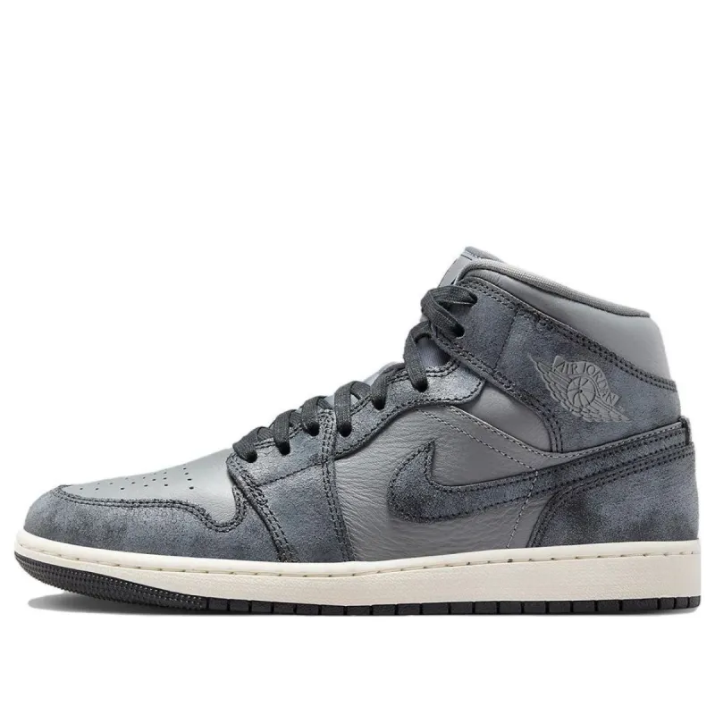 (WMNS) Air Jordan 1 Mid 'Distressed Smoke Grey' FJ3448-001 sold by KicksCrew