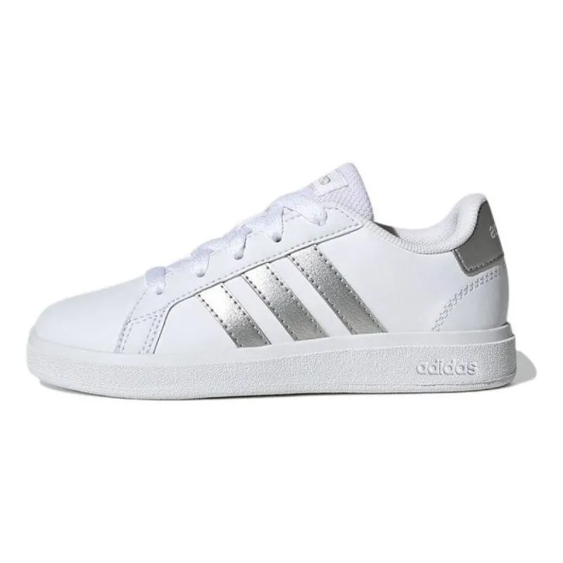 (GS) Adidas Grand Court 2.0 Lifestyle Tennis Shoes 'White Matte Silver' GW6506 sold by KicksCrew