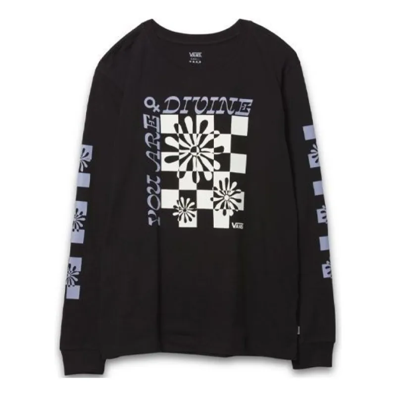 (WMNS) Vans Divine Energy Long Sleeve Boyfriend T-shirt 'Black' VN0A7RLUBLK sold by KicksCrew