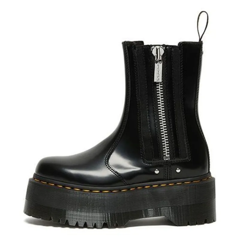 (WMNS) Dr. Martens 2976 Max Leather Platform Chelsea Boots 'Black' 26903001 sold by KicksCrew