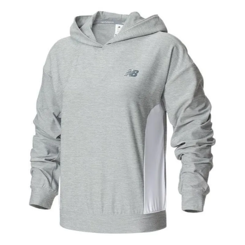 (WMNS) New Balance Sport Spacedye Fashion Layer Hoodie 'Light Grey' WT21450-AG sold by KicksCrew