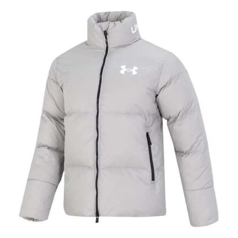 Under Armour Logo Puffer Jacket 'Light Grey' 1375449-558 sold by KicksCrew