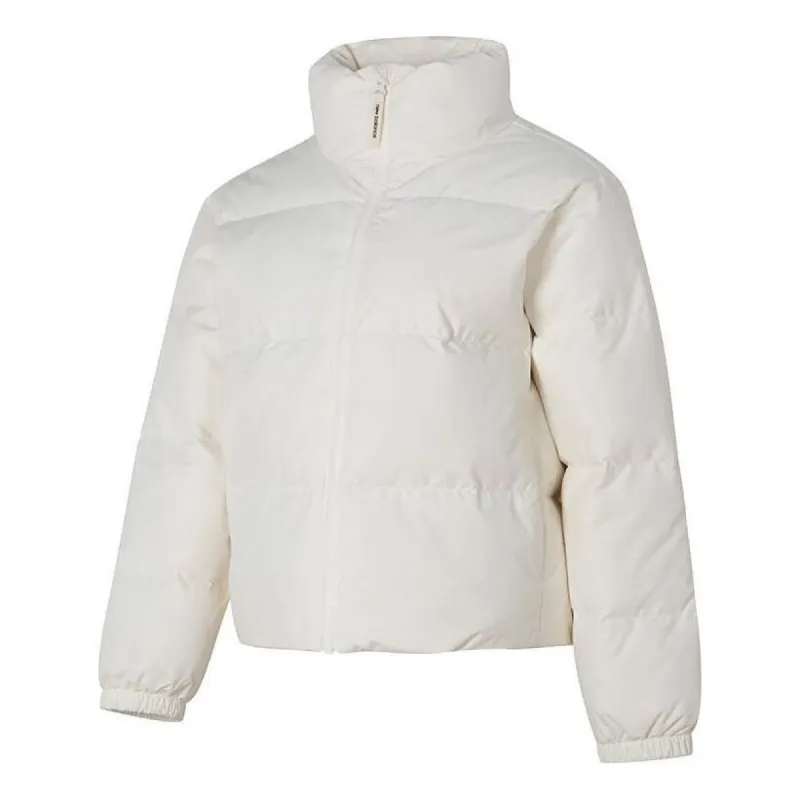 (WMNS) New Balance Classic Short Puffer Jacket 'White' NPD4E152-IV sold by KicksCrew