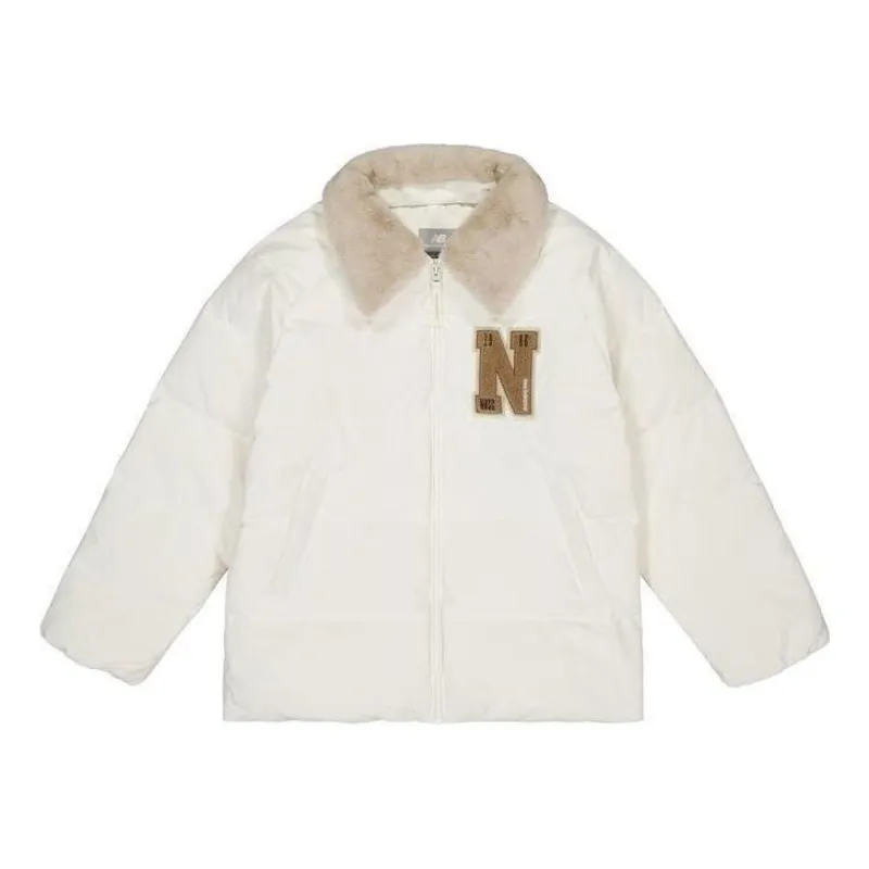(WMNS) New Balance Warm Heavy Puffer Coat 'White Beige' NPD4E122-IV sold by KicksCrew