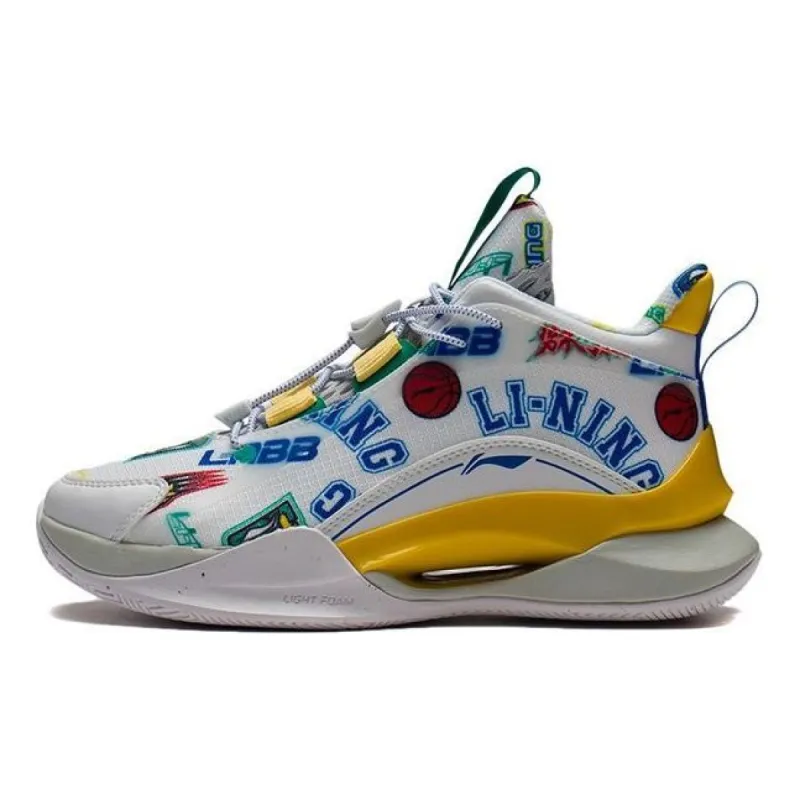 (GS) Li-Ning Team2.0 Mid 'White Yellow Blue' YKBS016-3 sold by KicksCrew
