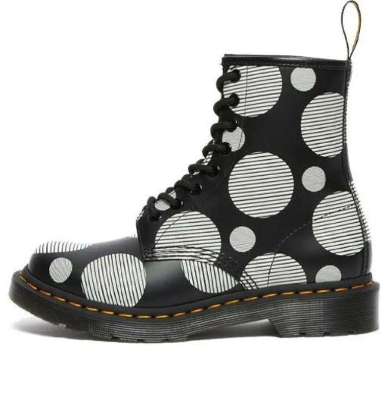(WMNS) Dr.Martens 1460 Polka Dot Smooth Leather Lace Up Boots 'Black' 26876009 sold by KicksCrew