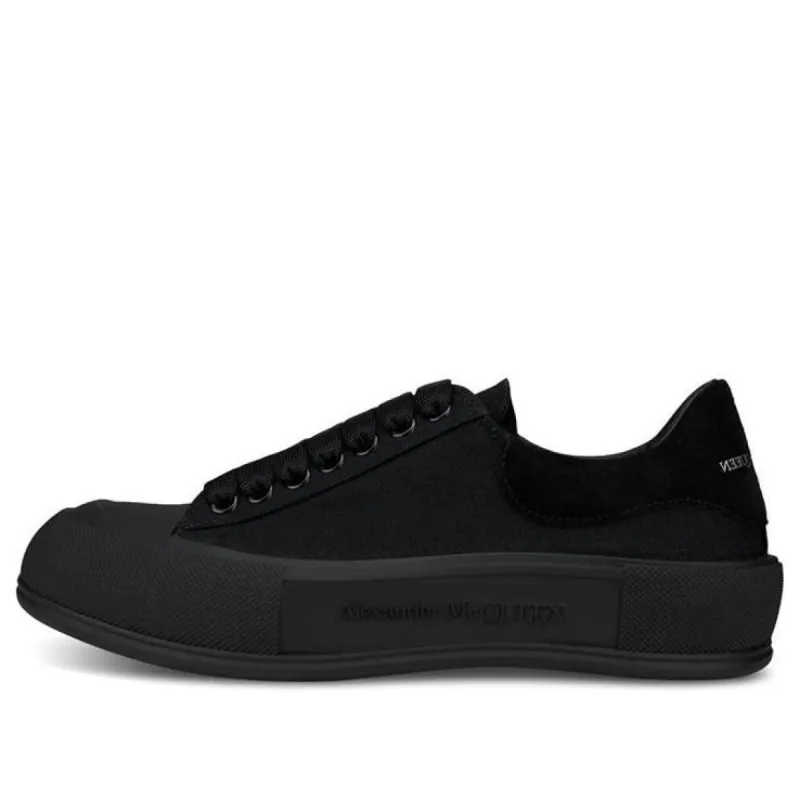 Alexander McQueen Deck Skate Plimsoll Lace Up 'Triple Black' 654594W4MV71000 sold by KicksCrew