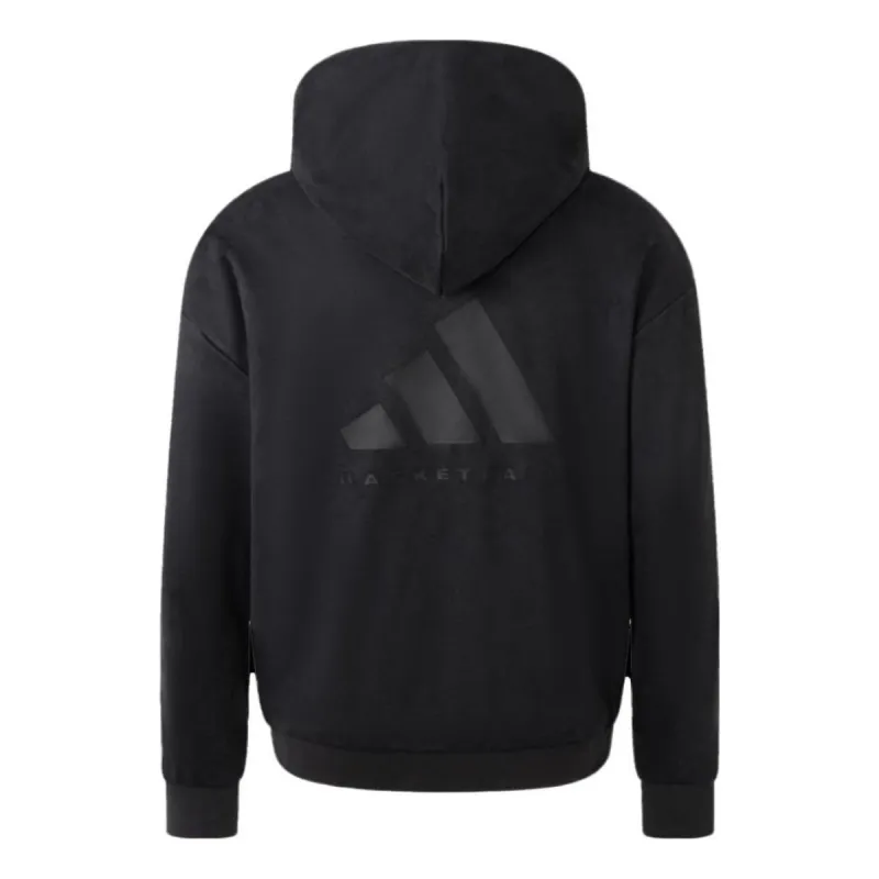 adidas Basketball Sueded Hoodie 'Grey' IN7705 sold by KicksCrew
