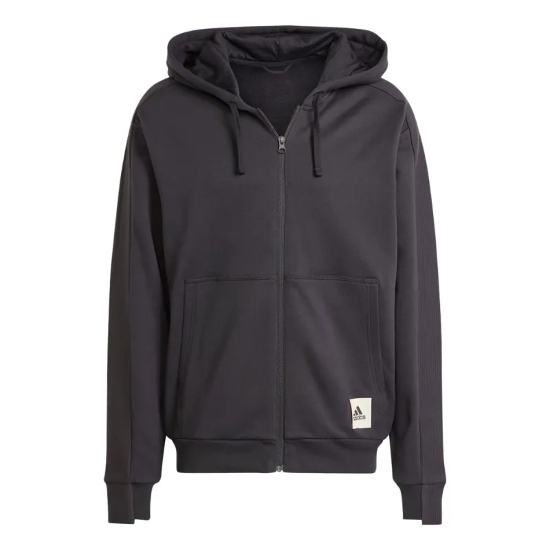 adidas Lounge French Terry Full-Zip Sweatshirt 'Black' IQ3422 sold by KicksCrew