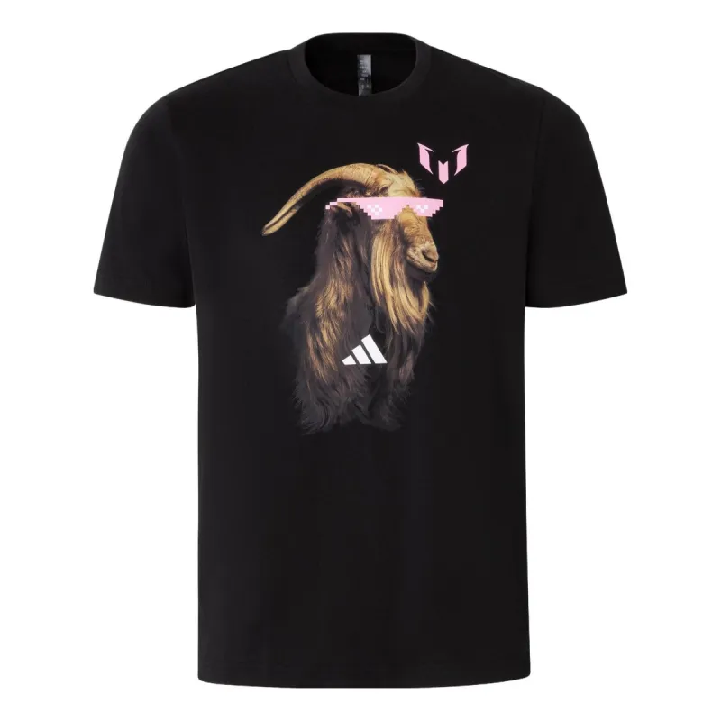 Adidas X Messi GOAT Graphic SS T-Shirts 'Black' JD7127 sold by KicksCrew