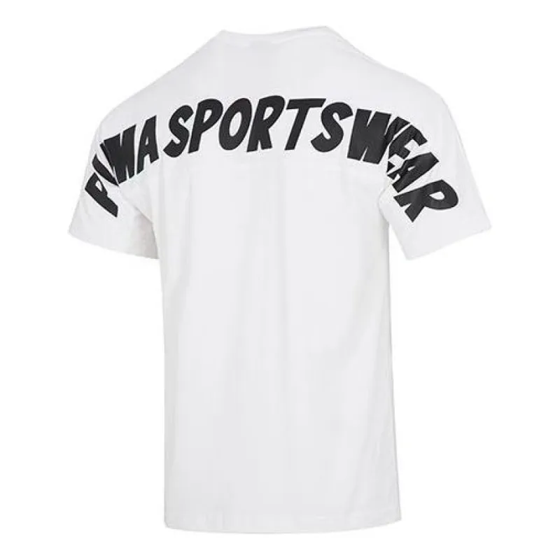 Puma Slogan Sportswear Tee 'White' 537184-02 sold by KicksCrew
