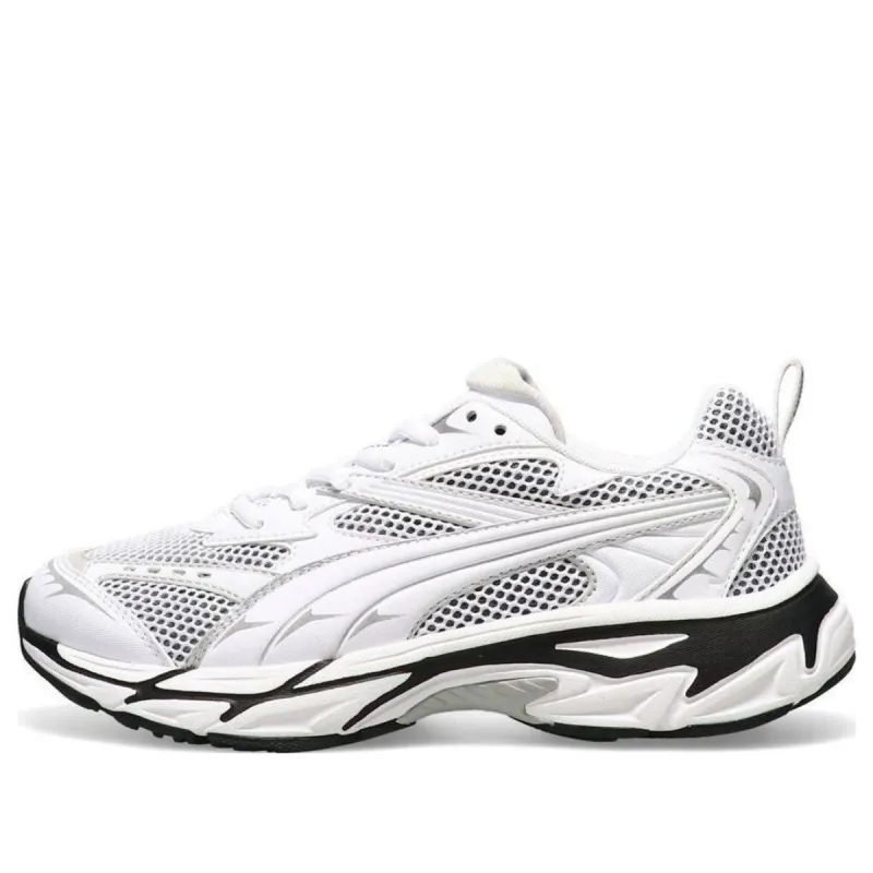 (WMNS) Puma x Atmos Pink Morphic 'White Black Silver' 396413-01 sold by KicksCrew