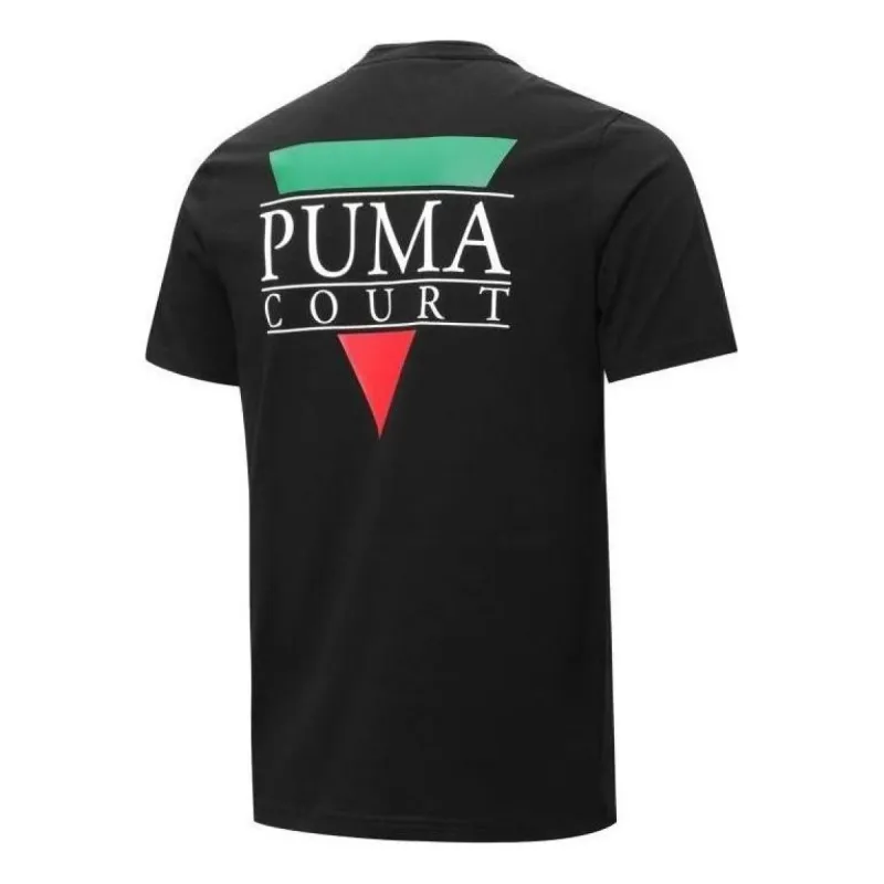 Puma Tennis Club Graphic Tee 'Black' 536958-01 sold by KicksCrew