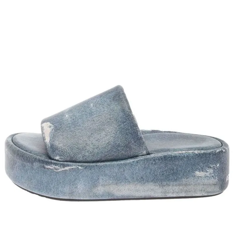 (WMNS) Balenciaga Rise Sandals 'Denim Print Leather' 656960WBMA14000 sold by KicksCrew