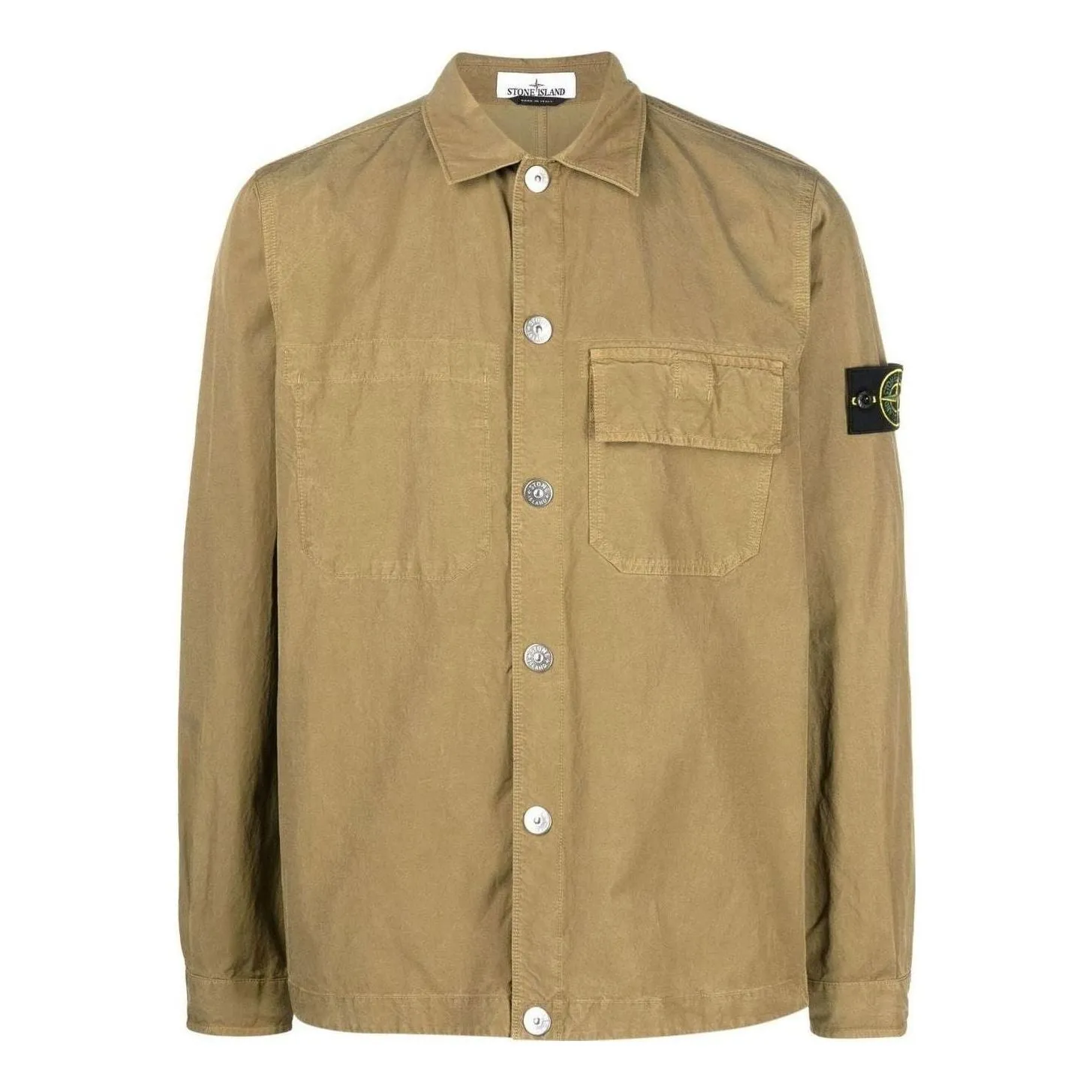 STONE ISLAND Flap Pocket Logo Patch Shirt 'Brown' 781511729-V0098 sold by KicksCrew