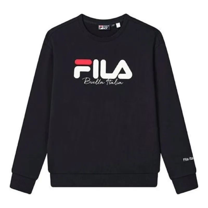 FILA Classic Logo Crew Sweater 'Black White' F11U249201F-NV sold by KicksCrew