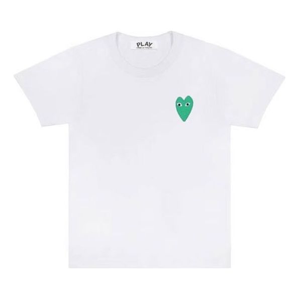 (WMNS) COMME des GARCONS PLAY Basic T-Shirt Green Heart 'White' AZ-T043-051 sold by KicksCrew