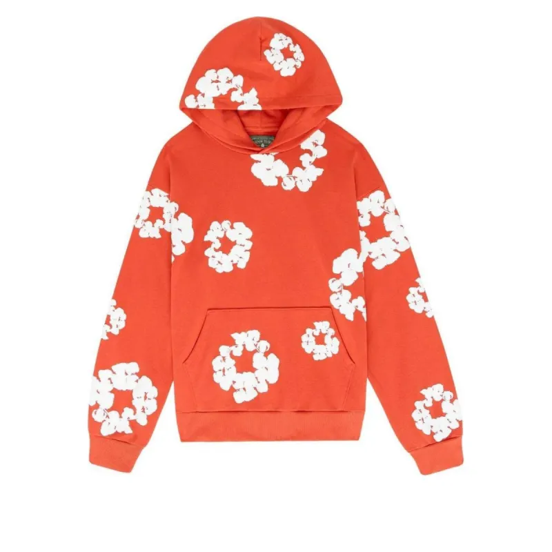 Denim Tears Cotton Wreath Logo Hoodie 'Orange White' 301-090-30 sold by KicksCrew