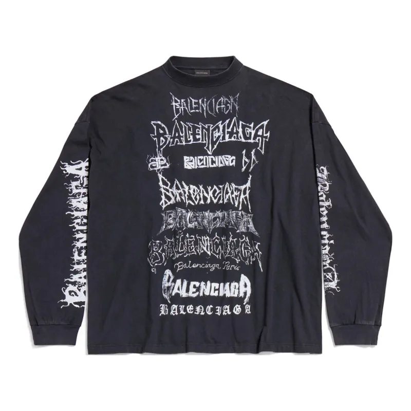 Balenciaga Offshore Long Sleeve T-shirt Oversized 'Black