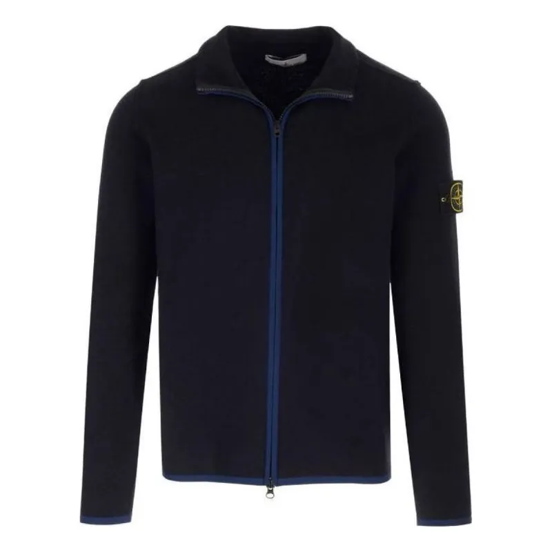 STONE ISLAND Compass-Patch High-Neck Zipped Cardigan Jacket 'Black' 7915503A1-V0020 sold by KicksCrew
