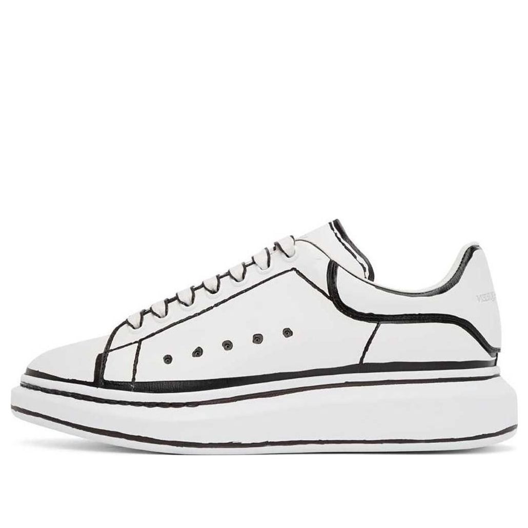 Alexander McQueen Oversized Sneaker 'White Black Outline' 627867WHYBI9061 sold by KicksCrew