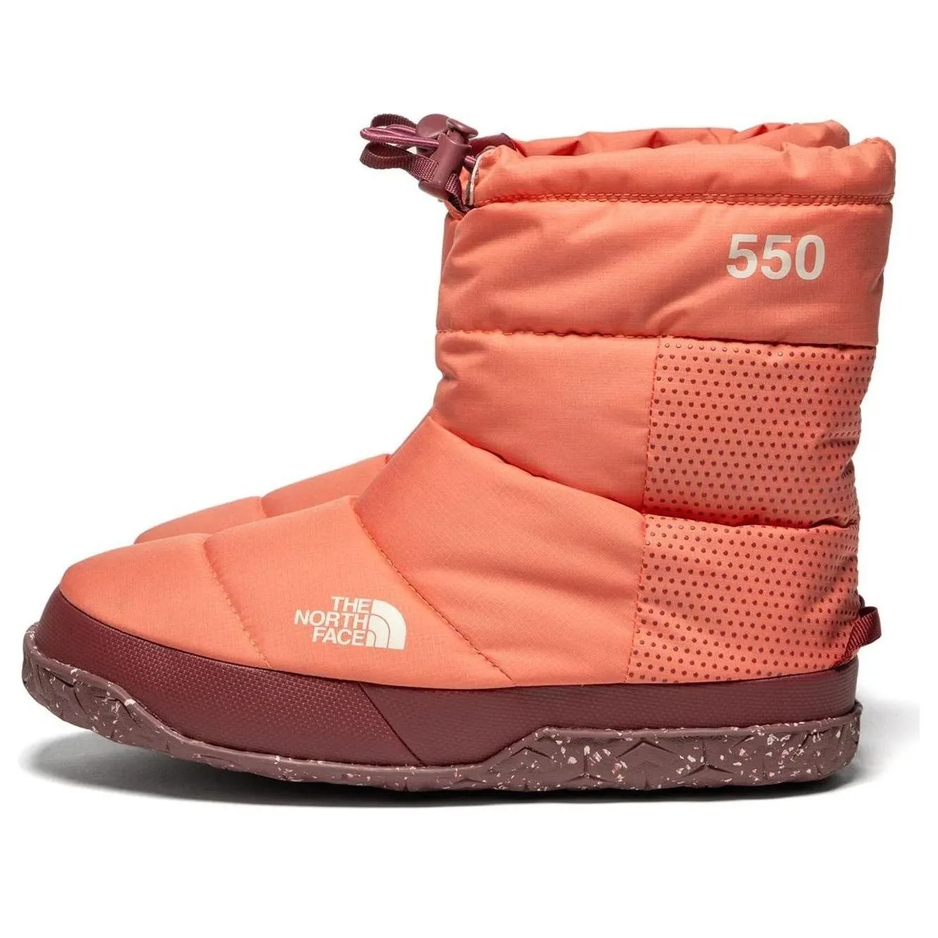 (WMNS) THE NORTH FACE Nuptse Apres Booties 'Coral Sunrise Wild Ginger' A5LWC-89X sold by KicksCrew