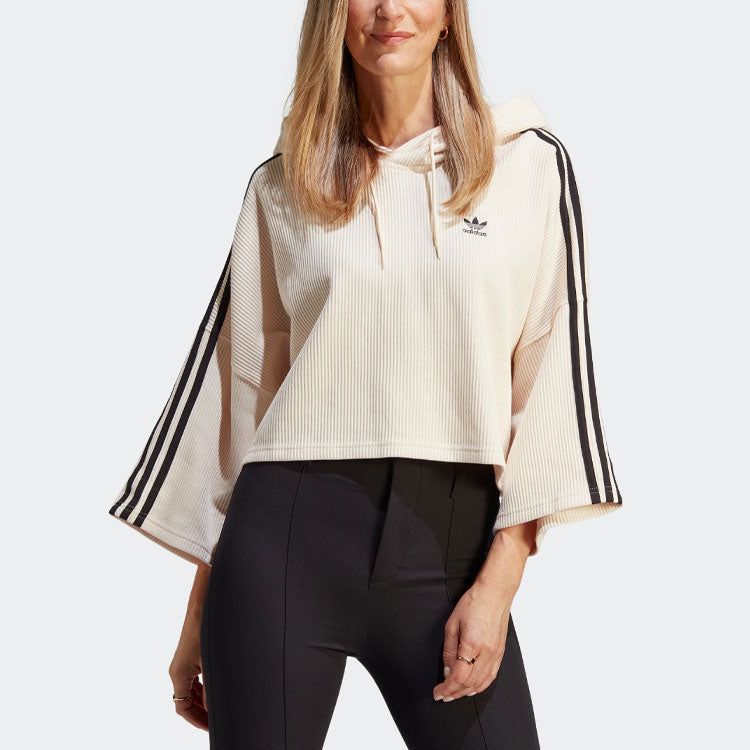 (WMNS) Adidas Crop Hoodies 'Beige' IC5461 sold by KicksCrew product image thumbnail 2