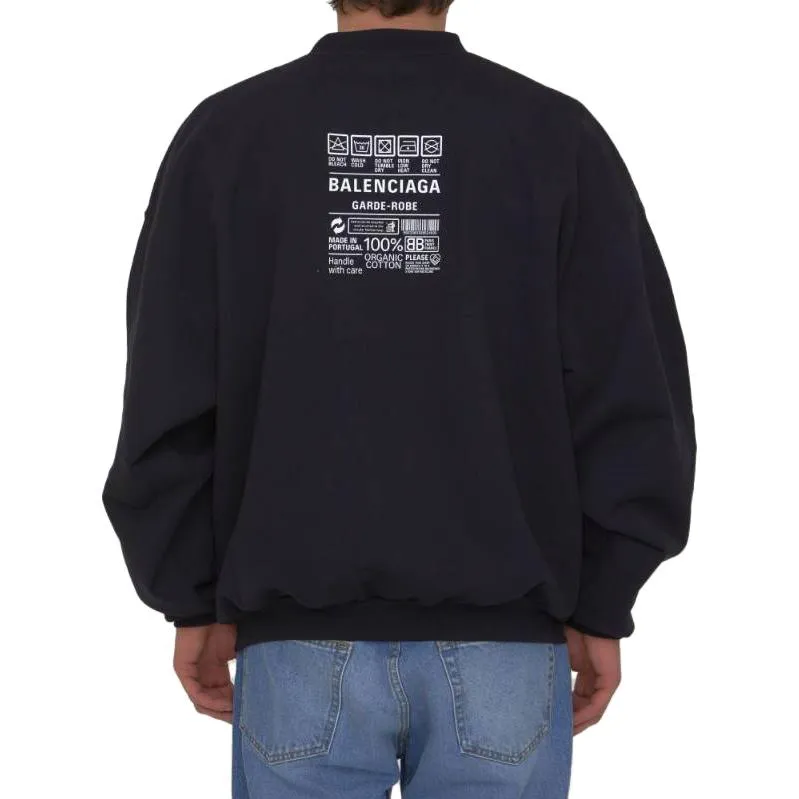 Balenciaga Care Label Creweneck Sweatshirt 'Black' 724511TNVL61070 sold by KicksCrew product image thumbnail 4