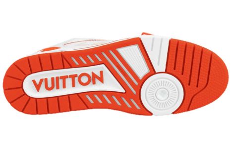 LOUIS VUITTON LV Trainer 'White Orange Velcro' 1A9ZBI sold by KicksCrew