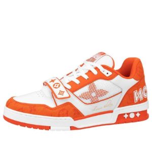 LOUIS VUITTON LV Trainer 'White Orange Velcro' 1A9ZBI sold by KicksCrew