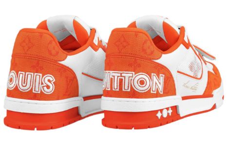 LOUIS VUITTON LV Trainer 'White Orange Velcro' 1A9ZBI sold by KicksCrew