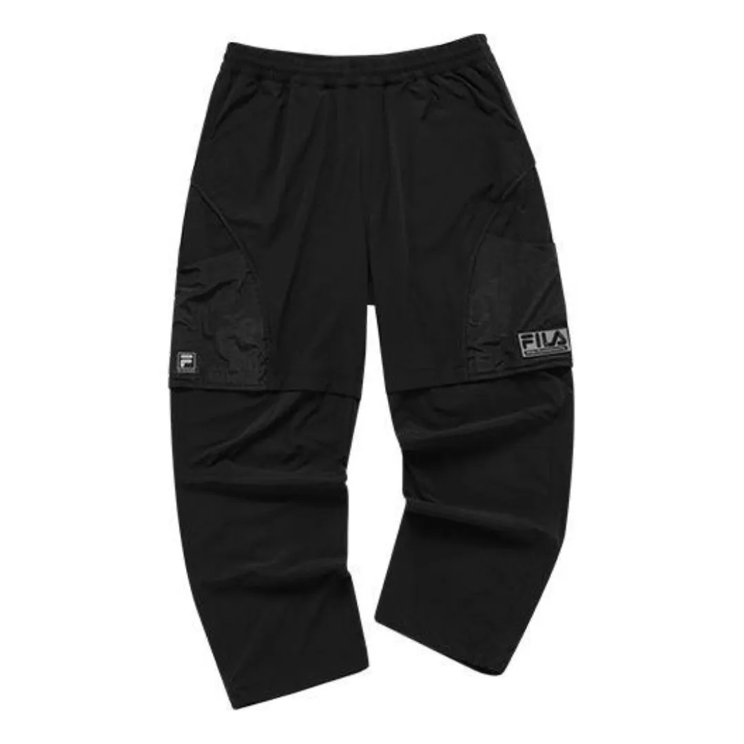 FILA FUSION x White Mountaineering Embroidered Logo Woven Casual Pants 'Black' T11M137803F-BK sold by KicksCrew