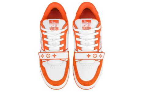 LOUIS VUITTON LV Trainer 'White Orange Velcro' 1A9ZBI sold by KicksCrew
